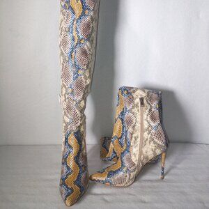 Steve Madden Multicolor Snakeskin Over-the-Knee Boots Size 7.5